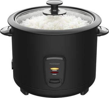 Rijstkoker - 1.5L - 8 porties - warmhoudfunctie - zwart, Verzenden, Zo goed als nieuw