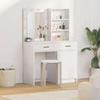 vidaXL Dressing tafel set met LED met lade 2 pcs Wit Bewerkt, Huis en Inrichting, Verzenden, Nieuw