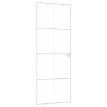 vidaXL Binnendeur 76x201,5 cm gehard glas en aluminium smal, Doe-het-zelf en Bouw, Deuren en Vliegenramen, Verzenden, Nieuw
