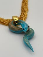 24 karaat - Murano-glas, Geel goud - Ketting met hanger -