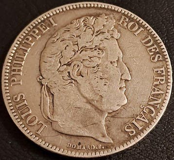 Frankrijk. Louis Philippe I. 5 Francs 1833-A, Paris (Zonder