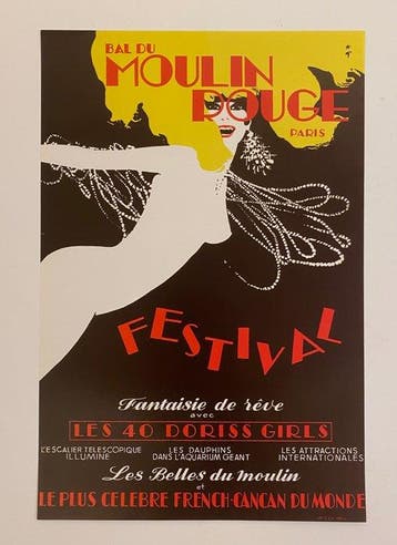 René Gruau - BAL DU MOULIN ROUGE PARIS - FESTIVAL - Années