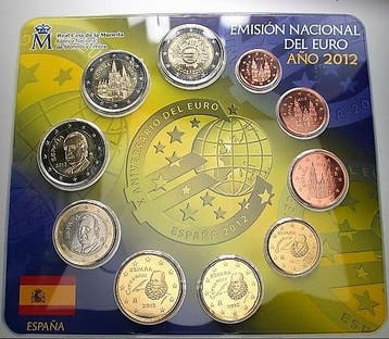 7,88 Euro,munten set 1 Cent-2 Euro 2012 Spanien Juan Carlos, Verzenden