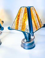 Art Brutaliste - Tafellamp - Glas, Staal, Antiquités & Art