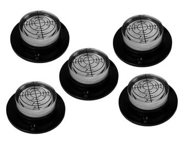 Set van 5 ronde waterpassen met schroefgaten (zwart), Verzenden, Nieuw