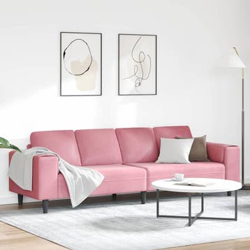 vidaXL Woonkamerbank / zetel Roze 250 x 77 x 76 cm, Verzenden, Nieuw