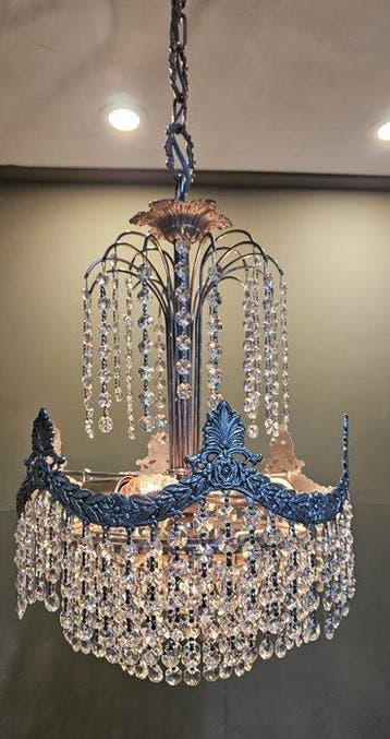 Lustre - laiton / cristal - lustres en cristal
