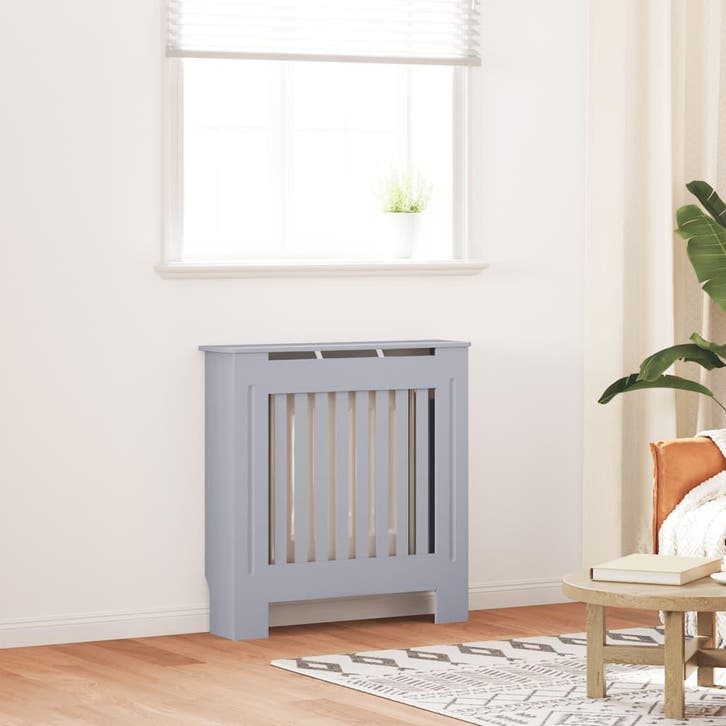 vidaXL Radiatorombouw 78 cm bewerkt hout grijs, Bricolage & Construction, Chauffage & Radiateurs, Envoi