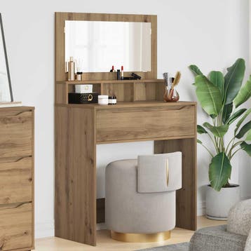 vidaXL Slaapkamer Toilet Tafels Artisan Eiken 80 x 39,6 x, Verzenden, Nieuw