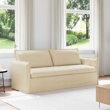 vidaXL bank / zetel Crème 196 x 82 x 85 cm Stof, Verzenden
