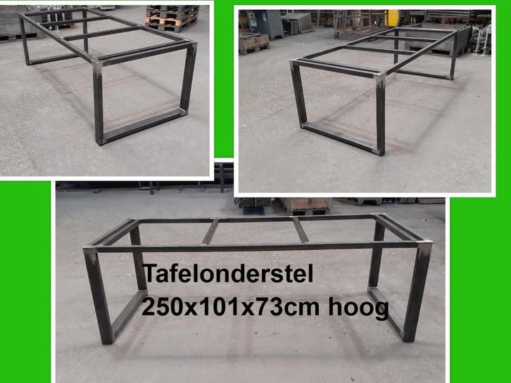 Stalen tafelonderstel 2,5 m lang - eettafel - tuintafel, Tuin en Terras, Tuintafels, Nieuw, Metaal, Rechthoekig, Ophalen