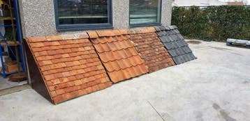 kleine en  grote loten bourgondische tegelpannen te koop !!!, Doe-het-zelf en Bouw, Ophalen, Gebruikt, Steen of Klei, 15 m² of meer