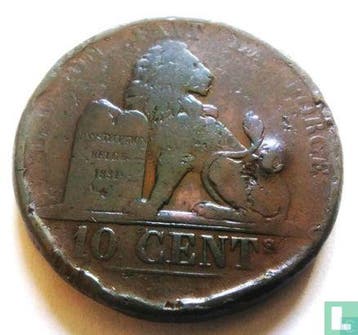 België 10 centime 1847, Postzegels en Munten, Munten | België, Verzenden, Losse munt