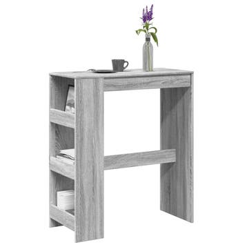 vidaXL Bartafel met rekken 90x40x103,5 cm bewerkt hout grijs, Huis en Inrichting, Verzenden, Nieuw
