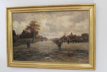 Emil Barberini (1855 - 1930) - Dorfstraße bei Regen