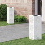 vidaXL Zonne LED Pad Licht 2 pcs Wit Koud Gewalst Staal, Verzenden, Nieuw