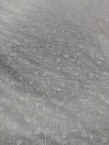 Tissu pour tenture Dessin exclusif Ramages blanc simili lin