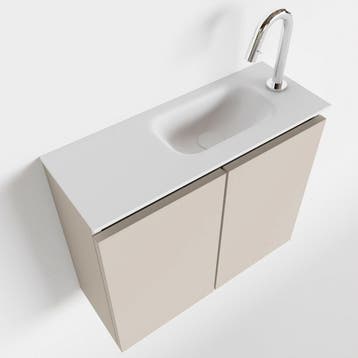 MONDIAZ TURE 60cm toiletmeubel linen. EDEN wastafel talc, Doe-het-zelf en Bouw, Ophalen of Verzenden, Nieuw, Bad