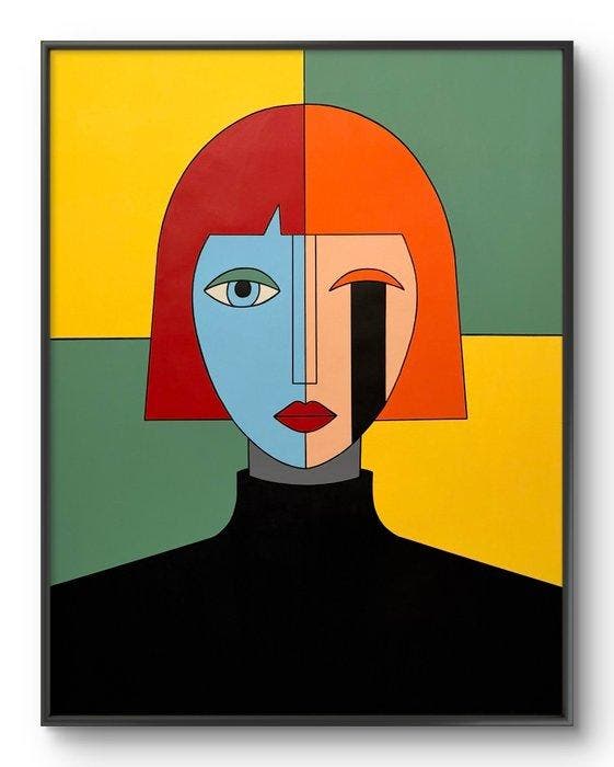 Marcel Mendez - Fragmented Face #64 -XL- ( No reserve ), Antiek en Kunst, Kunst | Schilderijen | Modern