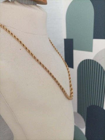 Collier - 18 carats Or jaune - Chaine maille corde, Nieuw