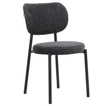 Stoel | Stof/Metaal | Antraciet | Zwart Frame | Indoor |, Verzenden, Nieuw in verpakking