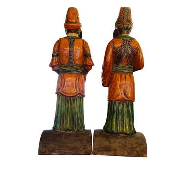 sculptuur, Coppia Monumentale di Sculture in Ceramica
