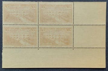 Frankrijk 1929/31 - Pont du Gard, blok van 4 munten, Gestempeld