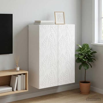vidaXL Wandkast 66 x 34,5 x 90 cm Bewerkt hout Hoogglans Wit, Maison & Meubles, Verzenden