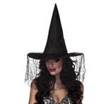 Halloween Heksenhoed Sluier Zwart, Hobby en Vrije tijd, Verzenden, Nieuw