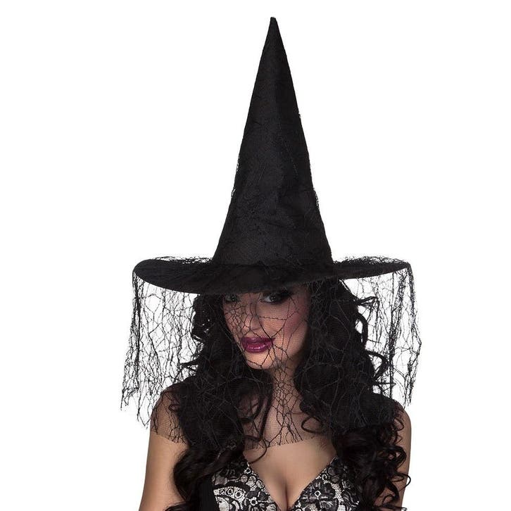 Halloween Heksenhoed Sluier Zwart, Hobby en Vrije tijd, Feestartikelen, Nieuw, Verzenden