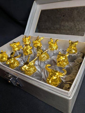 Drankservies (12) - Glas, Brons