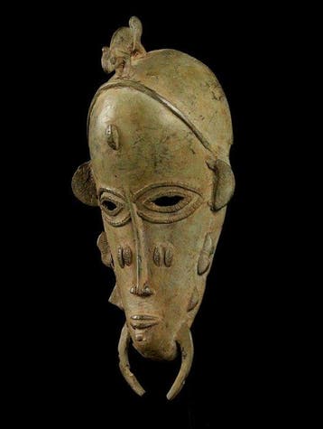Bronzen masker - Senufo - Ivoorkust, Antiek en Kunst