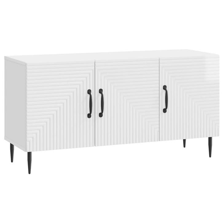 vidaXL TV Kast Hoogglans Wit 99 x 34,5 x 50 cm Bewerkt hout, Maison & Meubles, Armoires | Mobilier de télévision, Envoi