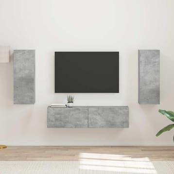 vidaXL Tv-meubelset 2 st Beton Grijs Bewerkt hout, Verzenden