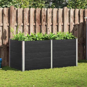 vidaXL Plantenbak verhoogd 200x100x91 cm HKC grijs, Verzenden, Nieuw