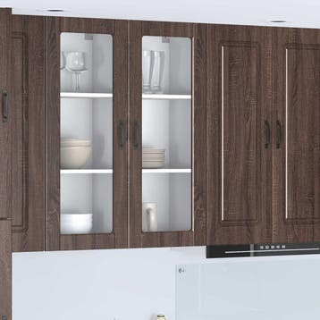 vidaXL Wandglas Kasten PORTO Bruin Eiken 40 x 31 x 100 cm, Verzenden