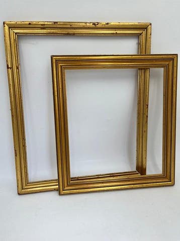 Lijst (2) - Hout - Paar gouden lijsten