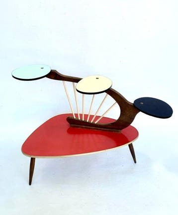 Bijzettafel - Formica - Vintage plantenstandaard, Antiek en Kunst