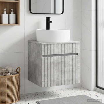 vidaXL Wandgemonteerde wastafelmeubel Betongrijs 49 x 44,5 x, Verzenden