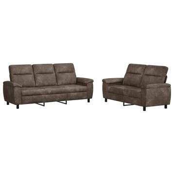 vidaXL bank / zetelstel 2 pcs Donkergrijs Kunst Suède Leer, Verzenden