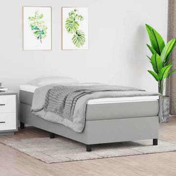 vidaXL Boxspring bed 90x200 cm stof lichtgrijs, Verzenden, Nieuw