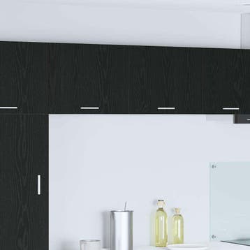 vidaXL Hangkast 2 st Zwart Eiken en Wit Bewerkt hout, Verzenden, Nieuw