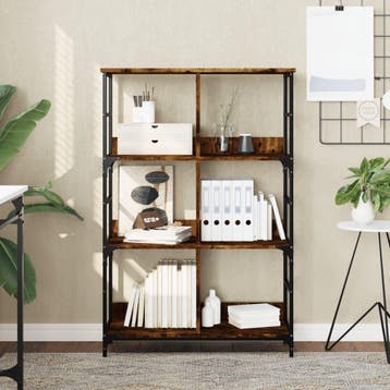 vidaXL Boekenrek 78,5x33x117,5 cm bewerkt hout gerookt, Huis en Inrichting, Verzenden, Nieuw