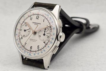 Chronographe Suisse - Cal. Landeron 48 - Telemetre &, Handtassen en Accessoires, Horloges | Heren, Nieuw