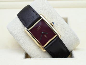 Cartier Tank Ref. 590005 Year 1990s (Box), Overige merken, Leer, Polshorloge, Ophalen of Verzenden