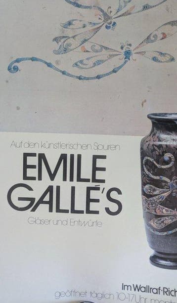 Emile Galle - Gläser und Entwürfe Ausstellungsplakat -, Antiquités & Art