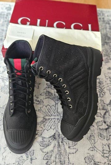 Gucci - Bottines Gucci en toile GG - Baskets montantes -