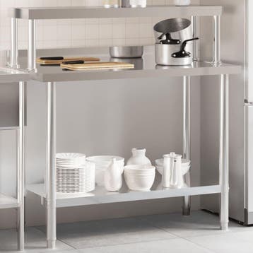 vidaXL Keukenwerktafel met bovenschap 110x55x120 cm, Verzenden