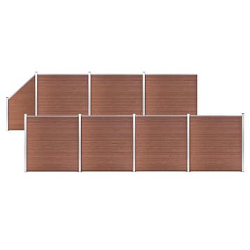 vidaXL Schuttingset 7 vierkant en 1 schuin 1311x186 cm HKC, Verzenden, Nieuw