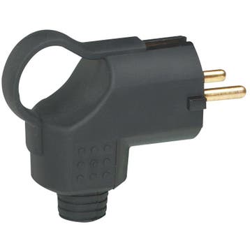 Legrand Fiche caoutchouc coudée 2P+T 16A Noir IP20 - 050252, Verzenden